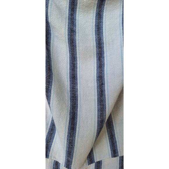 Old Navy Linen Blend Wide Leg Cropped Stripped Jumpsuit White-Blue Size M - Picture 9 of 9